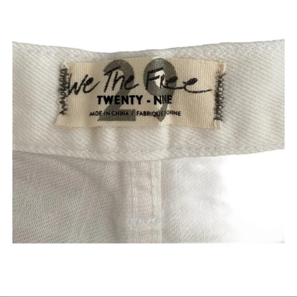 Free People Loving Good Vibrations Cutoff White Denim Shorts NWT